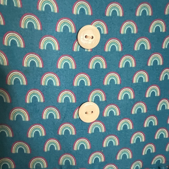 JANE + JO Classic Rainbow Print Ruffle Tie Strap Midi Dress Blue Girl's Size‎ 10 - Picture 2 of 7